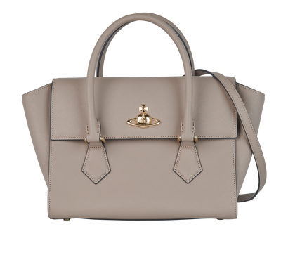 Medium Pimlico Handbag, &pound;130, Handbags, Taupe, Leather, Front view
